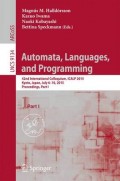 Automata, Languages, and Programming : 42nd international colloquium, ICALP 2015 Kyoto, Japan, July 6-10, 2015, proceedings, part I