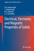 Electrical, Electronic and Magnetic Properties of Solids