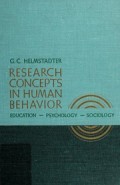 Research Concepts in Human Behavior : education-psychology-sociology