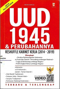 UUD 1945 dan Perubahannya : reshuffle kabinet kerja (2014-2019)