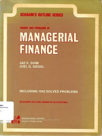 Theory and Problems of Managerial Finance